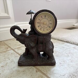 Vintage Elephant Clock Sculpture